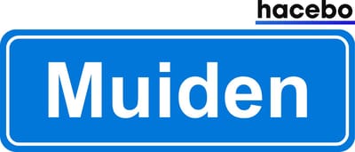 Hacebo - Plaatsnaam Sticker - 29x10 CM - Muiden sticker - Verkeersborden sticker - grappige cadeaus - Muiden