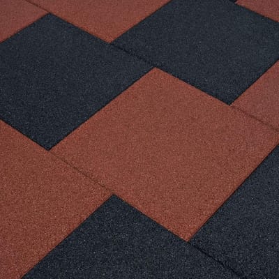 Veiligheidstegels Rubber - Valbescherming Vloer - Speelplaatsen Tuinen - Slagvast Antislip - 50x50x3cm - Zwart