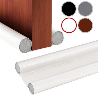 Deur tochtstrip 96 cm - Dubbele afdichting voor optimale bescherming tegen tocht en geluid - Ideaal voor huisdeuren en energiebesparing - Wit