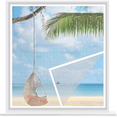 Insectenhor voor Ramen 155x165cm zonder Boren - Vliegenhor met Pollenbescherming en Klittenbandsluiting