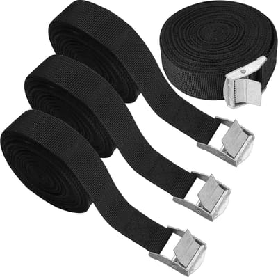 4 stuks Ratchet Tie Down riemen, 5 m x 25 mm Verstelbare Sjorriemen, Spanriem retentie Cargo Straps Heavy Duty met Quick Release Cam gesp voor bestelwagens, motorfiets, vrachtwagens, aanhangwagen, bagage