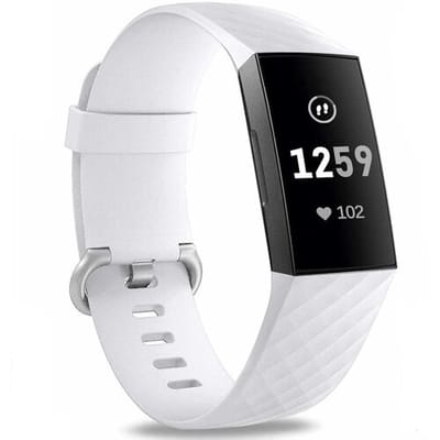Fitbit Charge 3 silicone band (wit) - Afmetingen: Maat S