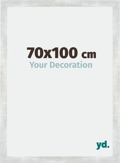 Your Decoration - Fotolijst 70x100 cm - MDF - Zilver Glanzend Vintage - Mura