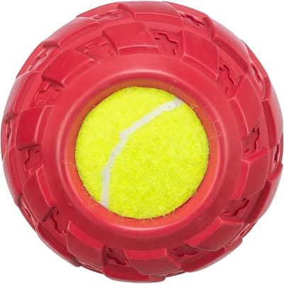 Tennisbal in rubberen hondenband Trixie