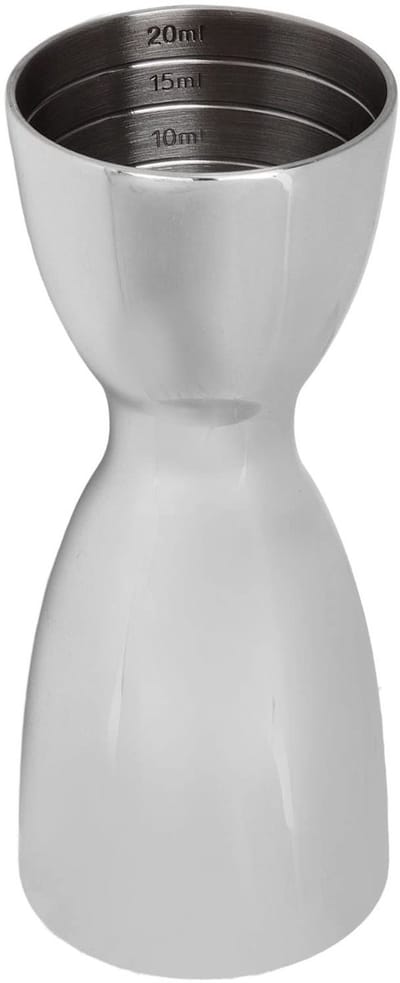 Dailygoods- Cocktailmeter U-vormig - Dubbele Jigger - Roestvrij Staal - 2 Oz/1 Oz - Efficiënte Bartending - Slijtvast en Duurzaam