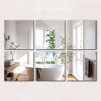 ArtPrintCave Wandspiegel - Spiegel Tegels - 16x16 cm - Slaapkamerspiegel - Badkamerspiegel - Gang - Kleedkamer - Spiegel Wandtegels - Scandinavische Wandspiegel - Spiegeltegels