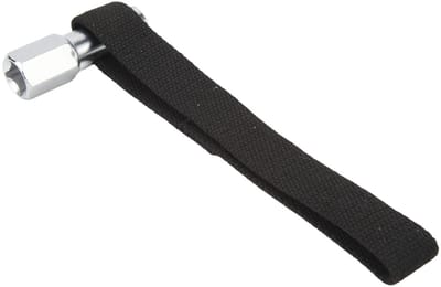 Dailygoods- Oliefilterbandsleutel Duurzaam Staal - Nylon Band - Geschikt voor Filters Onder 120 Mm - Aangedreven met Ratelsleutel - Veelzijdige Toepassing - Eenvoudig Werken - Filtersleutel
