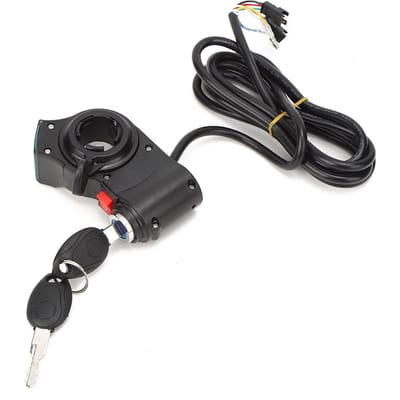 Poignée d'accélérateur pour scooter électrique, verrou et interrupteur à écran rouge, accessoires noirs gray