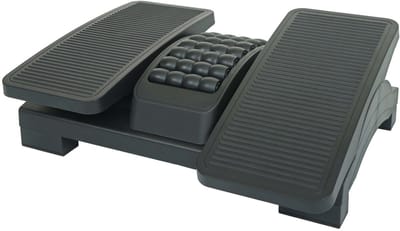 Voetsteun MCW-M11, voetsteun met massagerollen Voetsteun, kantelbaar en in hoogte verstelbaar, kunststof