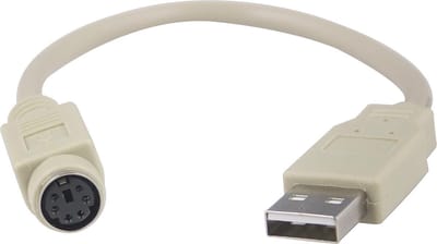 DELTACO USB-82 USB 2.0 PS/2 kabeladapter/verloopstukje