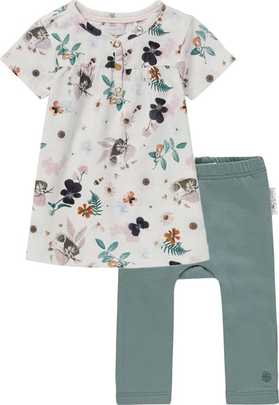 Noppies - kledingset - 2 delig - jurk Malartic gebloemd - legging Abby groen - Maat 56