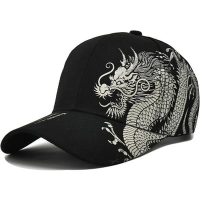 Casquette de Baseball Motif Dragon Style Chinois Tendance et Mode pour Femmes Chapeau de Protection Solaire Casquette de Baseball Décontractée d'Extérieur pour Hommes (56-58cm) gray