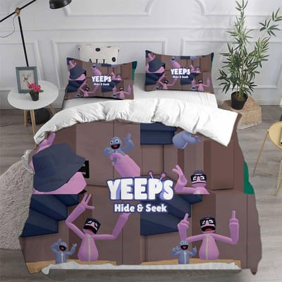 Spel Yeeps: Verstoppertje Beddengoed Sets Bedsprei Dekbed Dekbedovertrek Kussensloop 2-3 Delige Sets Kinderen Volwassenen Slaapkamer Decoratie US Twin 173x218cm