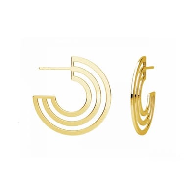 ARLIZI 2284 Oorbellen halve cirkel oorstekers - verguld - 2,5 cm