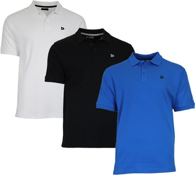 3-Pack Donnay - Polo (Noah) - Sportpolo - Heren - White/Black/Active blue (405) - maat M