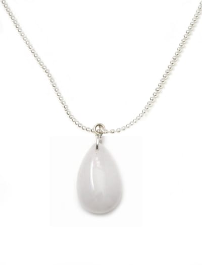 IbizaMen KIDS - jongens - ketting - RVS - ballchain - melk - quartz - drop