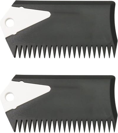 Surf Wax Kam - Wax Tool - Surfboard Onderhoud - Met Fin Sleutel - 2 Stuks - Zwart Wit