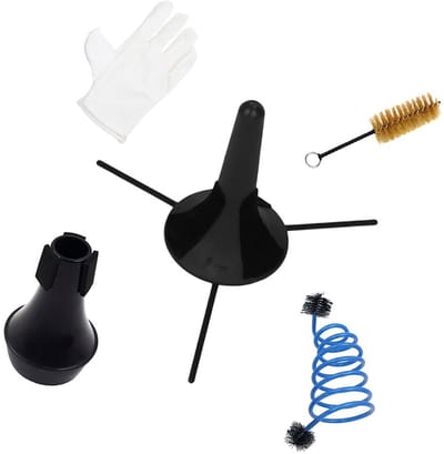 Dailygoody - Trompetreinigingsset - 5-delige Accessoires - Compleet voor Trompettisten - Inclusief Stand en Borstels - Voor Onderhoud en Oefening