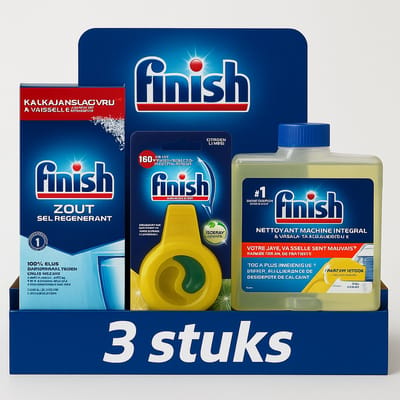 Finish Vaatwasser Onderhoudspakket - Machine Cleaner Regular + Salt 4KG + Finish Deo - vaatwasser reiniger - vaatwasmachinereiniger - citroen -