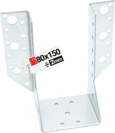 Balkenschoen Type A - Balkdrager Hout - Houtverbindingen Maken - Verzinkt Staal 2mm - 80 x 150 mm - Zilverkleurig