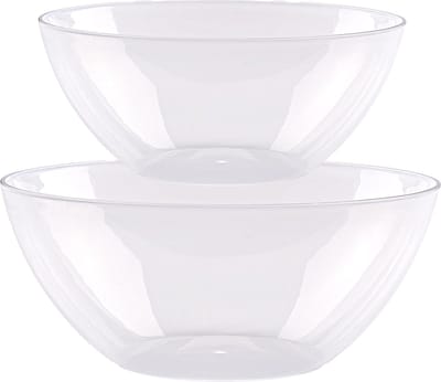 Plasticforte voedsel serveer schalen set - 4x stuks - transparant - kunststof - Dia 23 en 20 cm