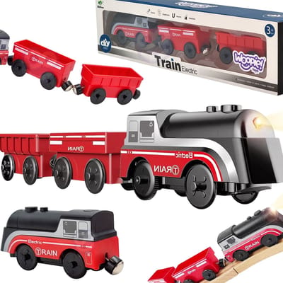 WOOPIE Elektrische Trein - Treinbaan - Locomotief met Magnetische Wagens voor universele banen