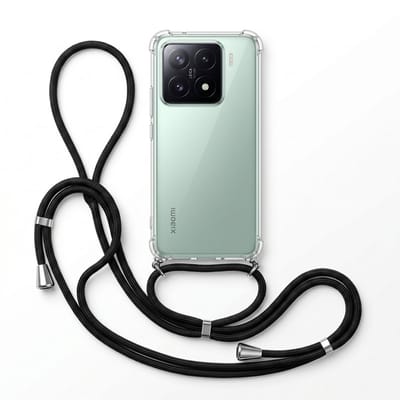 Geschikt voor Xiaomi 15 5G Hoesje met Koord - Transparant - Verstelbaar Nekkoord - Schokbestendig - Zwart