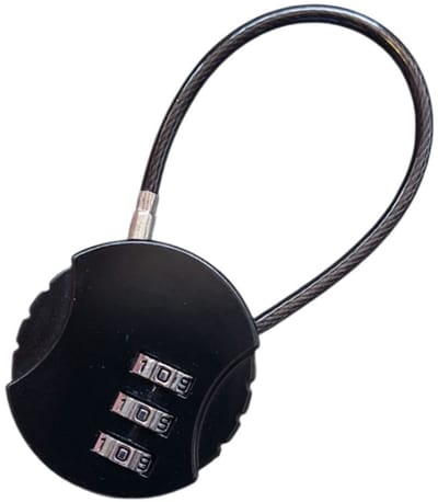 Rieba® Slot Fietstas - Fietstasslot - Cijferslot - Hangslot - Reisslot - Universeel Toepasbaar - 13cm Kabel - Zwart