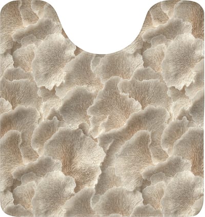 WC mat met uitsparing 55x60 cm - Antislip - Waaierstructuren - Beige - Vezeltextuur - Toiletmat met uitsnijding - Vloermat - Douchemat - Toilet tapijt - Toiletmatten