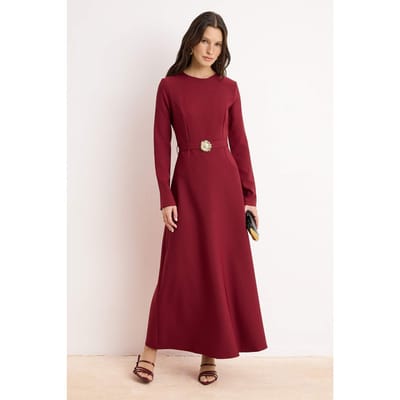 Dames maxi-jurk met platte bovenkant en hijab-model