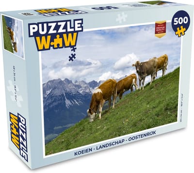 Puzzel Koeien - Landschap - Oostenrijk - Legpuzzel - Puzzel 500 stukjes