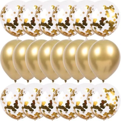 20pcs Gold Confetti Balloons Set Metallic Chrome ballon Birthday Party Wedding Decoration Anniversary Baby Shower Balloon 12INCH