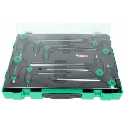 Zeskant stiftsleutelset HEX TOPTUL 9Stk (2 2.5 3 4 5 6 7 8 10 mm) T-Griff