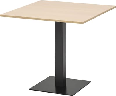T60 - Kolomtafel Vierkant - 70x70 - 74cm hoogte - Eiken Whitewash - Zwart Frame (Nederlands Product - BUUR Collectie)