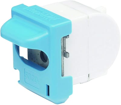 Staple Cassette tot 25 Bladen, 1500 Nietjes, Eenvoudig te Herladen, Patented Cassette, 11 x 5.7 x 5.7 cm, Blauw/Wit