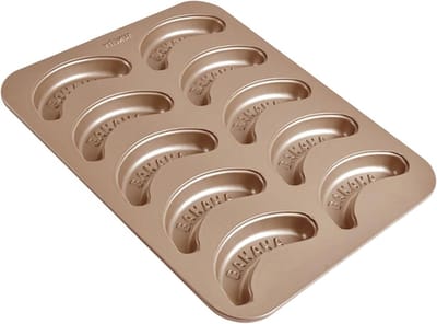 Bananenvorm Bakvorm - Cakevorm Koekjes - Bakken Thuis - Antiaanbaklaag Koolstofstaal - 32.5x26.6cm - Beige