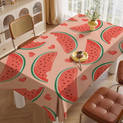 Zomer Watermeloen Elegante Rechthoekige Tafelkleed - Makkelijk te Onderhouden Voor Bruiloften, Banketten & Formele Gelegenheden 100x140cm