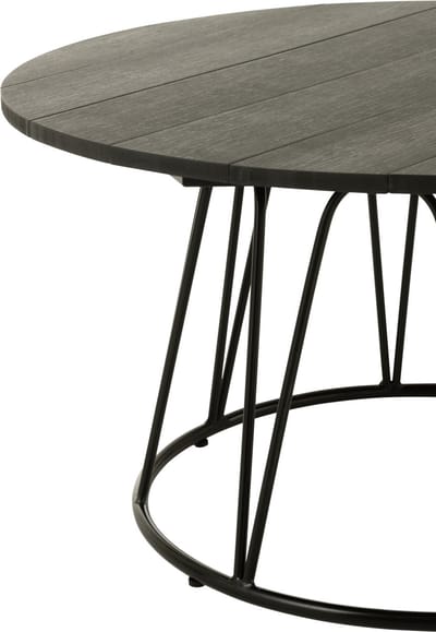 J-Line tafel Zoa - metaal/polyethyleen - zwart