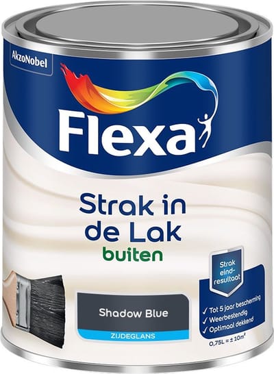 Flexa - Strak In De Lak Buitenlak Zijdeglans - Shadow Blue - Mengverf - 750 Ml