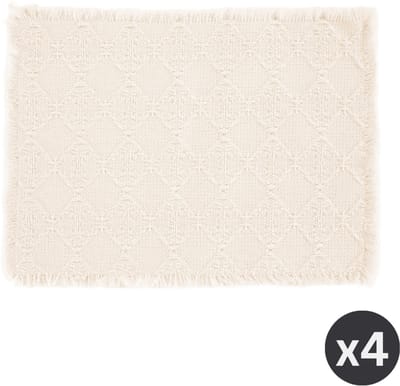 Tiseco - Placemat NOVA - SET/4 - boho - stof - 33x45 cm, ivoor