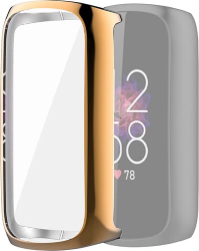 By Qubix - Geschikt voor fitbit Luxe - TPU case (volledig beschermd) - Rosé goud