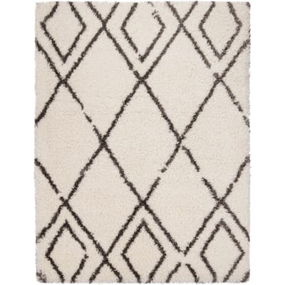Hoogpolig tapijt Mahara beige 60x90 cm