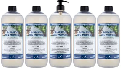 Shampoo Zen Moment - 1 liter (transparant) - 5 Stuks - met pomp - Voordeelverpakking - Haarverzorging