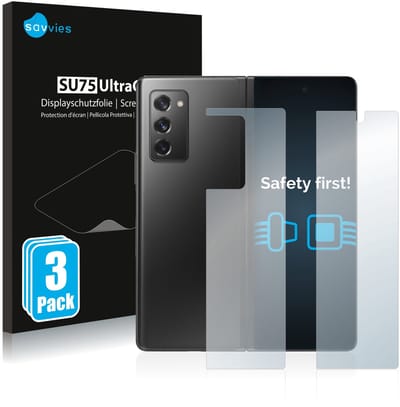 Savvies - Screenprotector voor Samsung Galaxy Z Fold 2 5G (Voor+Achter) - Folie Beschermfolie transparant 6 Stuks