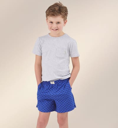 Little Label - korte pyjama jongens - grijs X - 98-104 / 4Y - extra zachte bio-katoen