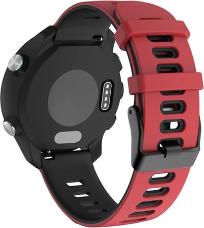 Siliconen bandje - geschikt voor Garmin Vivoactive 4 / Venu 3 / Venu 2 / Forerunner 255 / Forerunner 265 / 570 (47mm) - rood-zwart