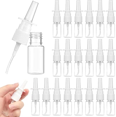 Hervulbare neusspuitflessen 10 ml, 20 stuks, doorzichtige nevelverstuivers voor zoutoplossingen, etherische oliën en reisgebruik, compact en lekvrij ontwerp voor thuisgebruik en verzorging