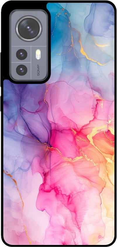 Smartphonica Telefoonhoesje Geschikt voor Xiaomi 12 met marmer opdruk - TPU backcover case marble design - Regenboog geschikt voor Xiaomi 12