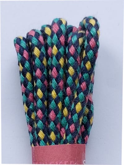 Strickers Veter - Blauw/Groen/Geel/Roze - Meerkleurig - Rond - Koord Veters - Lengte 90 cm - Dikte 4 mm - Schoenveter