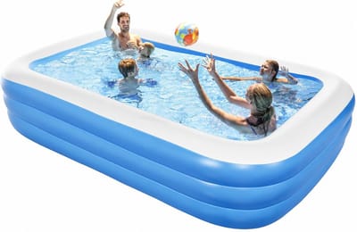 Opblaasbare zwembaden, 255cm x 165cm x 50cm opblaasbare peuterbaden voor kinderen, peuters, volwassenen, volwaardig opblaasbaar gezinszwembad voor achtertuin, tuin, buiten, eenvoudig op te